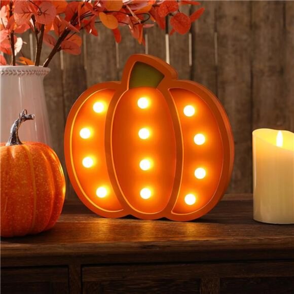 Fall Decor-Fall Decorations for Home-Light Up Wooden Pumpkins- Handmade Pumpkins - Picture 5 of 7